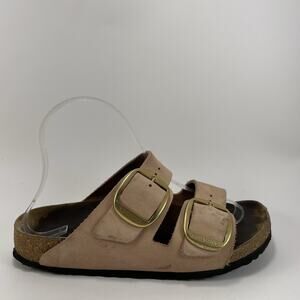 Birkenstock Arizona Big Buckle Slide Sandal Womens Size 37 US 6-6.5 Pink Leather